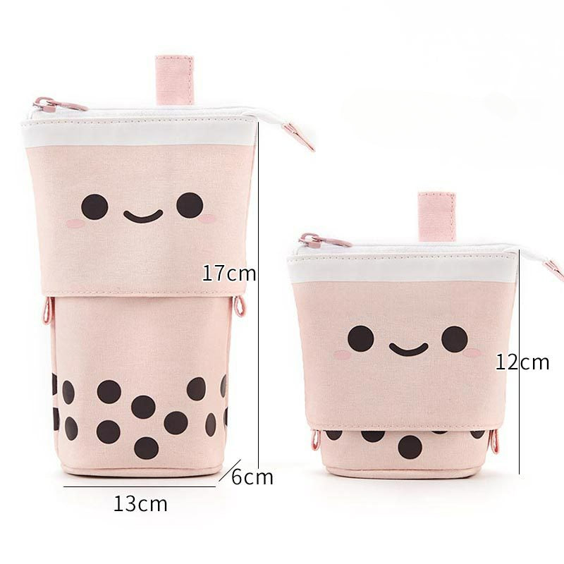 Wholesale Milk Tea Drop Down Canvas Pencil Case
