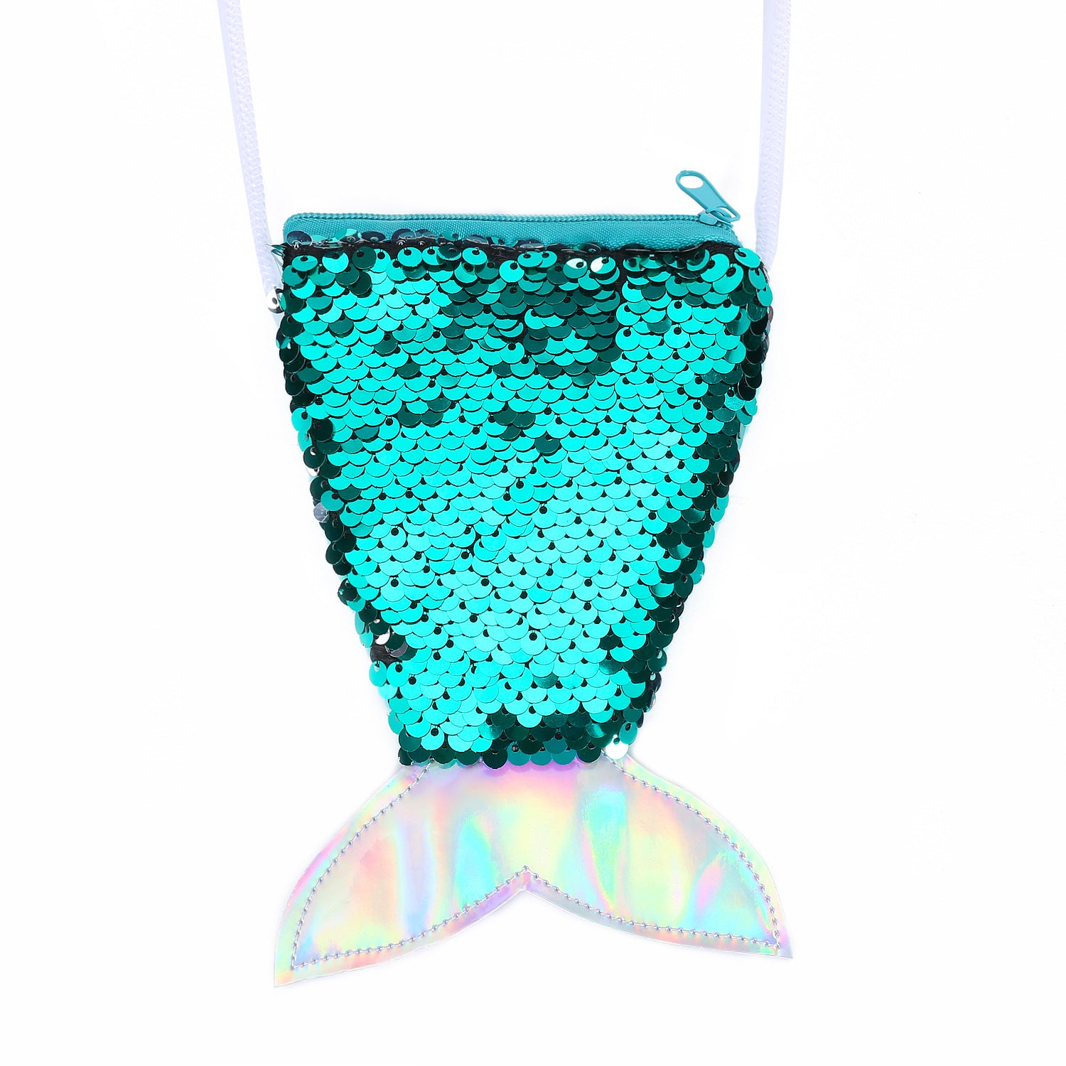 Wholesale Children' s wallet fish tail sequins lanyard coin purse girl mermaid diagonal