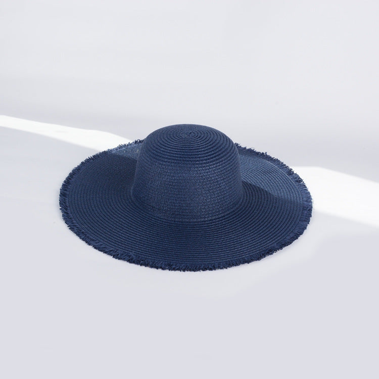 Wholesale Summer Big Eaves Fringed Folding Sun Hat Sun Hat