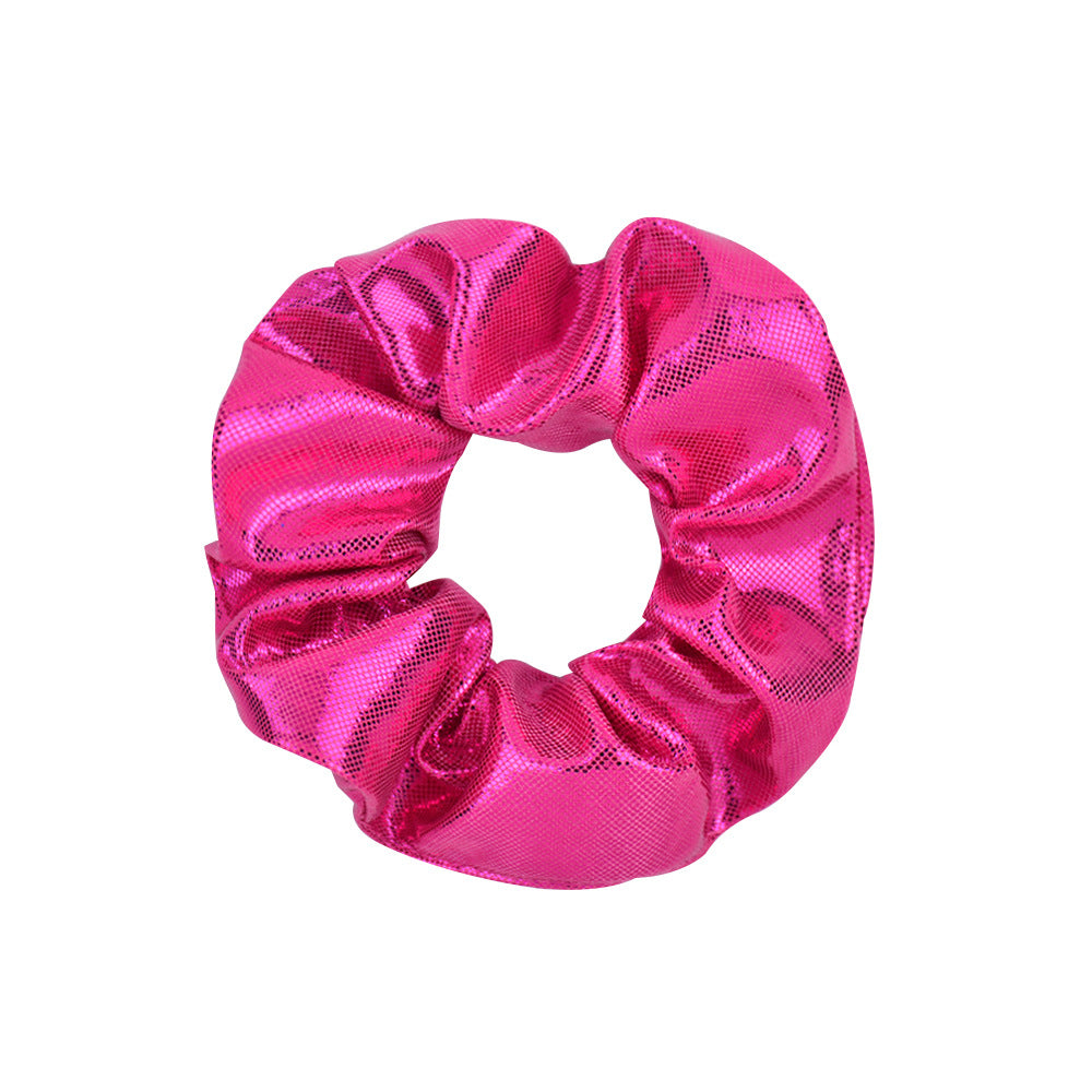 Wholesale 10pcs/pack bronzing solid color large intestine ring hair ring laser fabric large intestine ring headdress