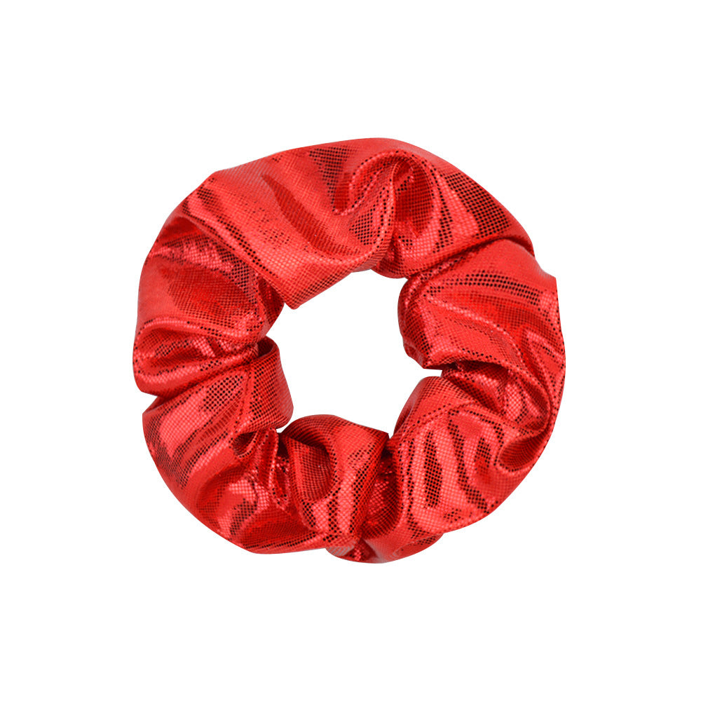 Wholesale 10pcs/pack bronzing solid color large intestine ring hair ring laser fabric large intestine ring headdress