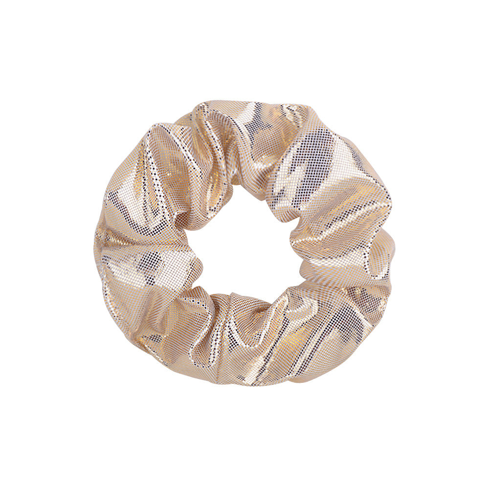 Wholesale 10pcs/pack bronzing solid color large intestine ring hair ring laser fabric large intestine ring headdress