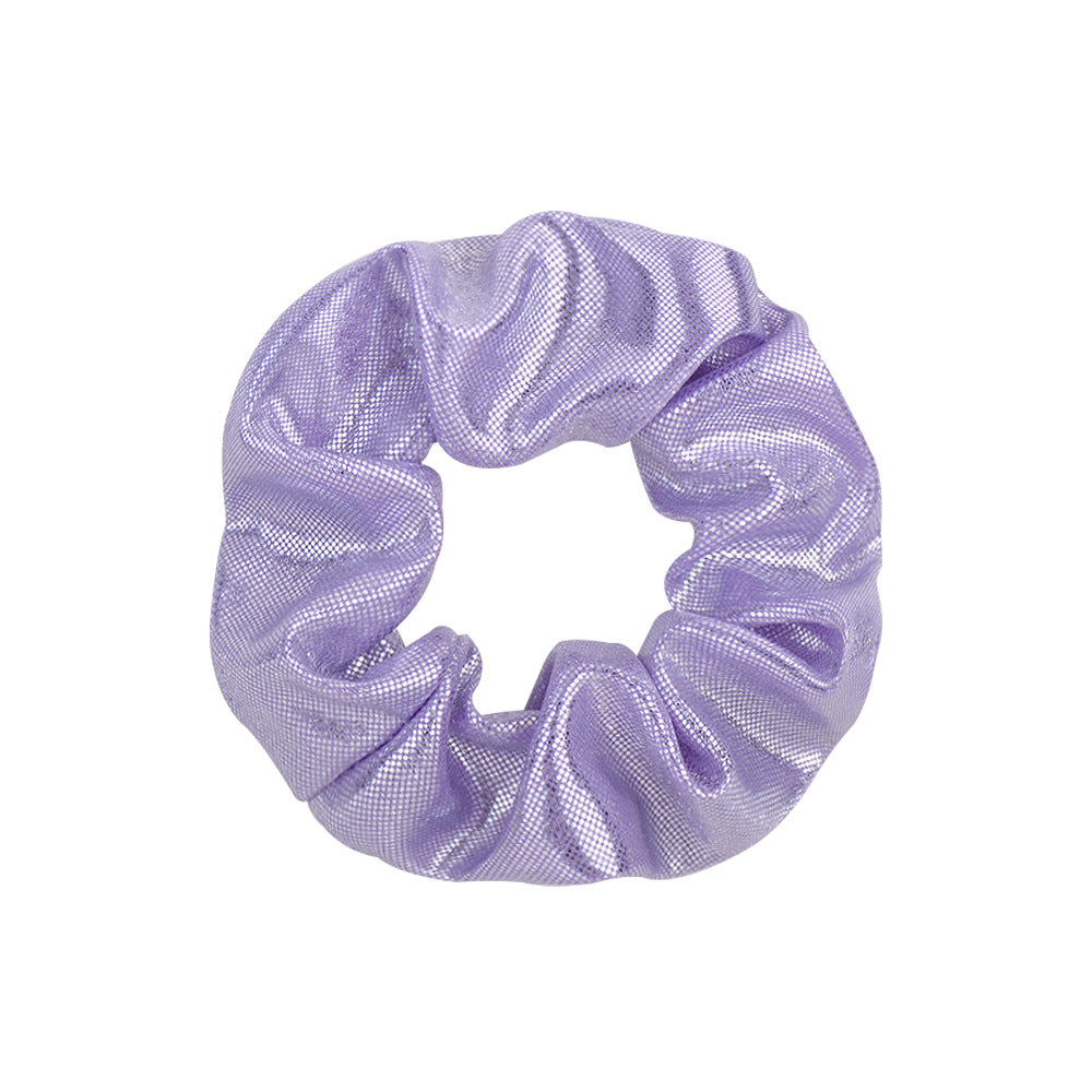 Wholesale 10pcs/pack bronzing solid color large intestine ring hair ring laser fabric large intestine ring headdress