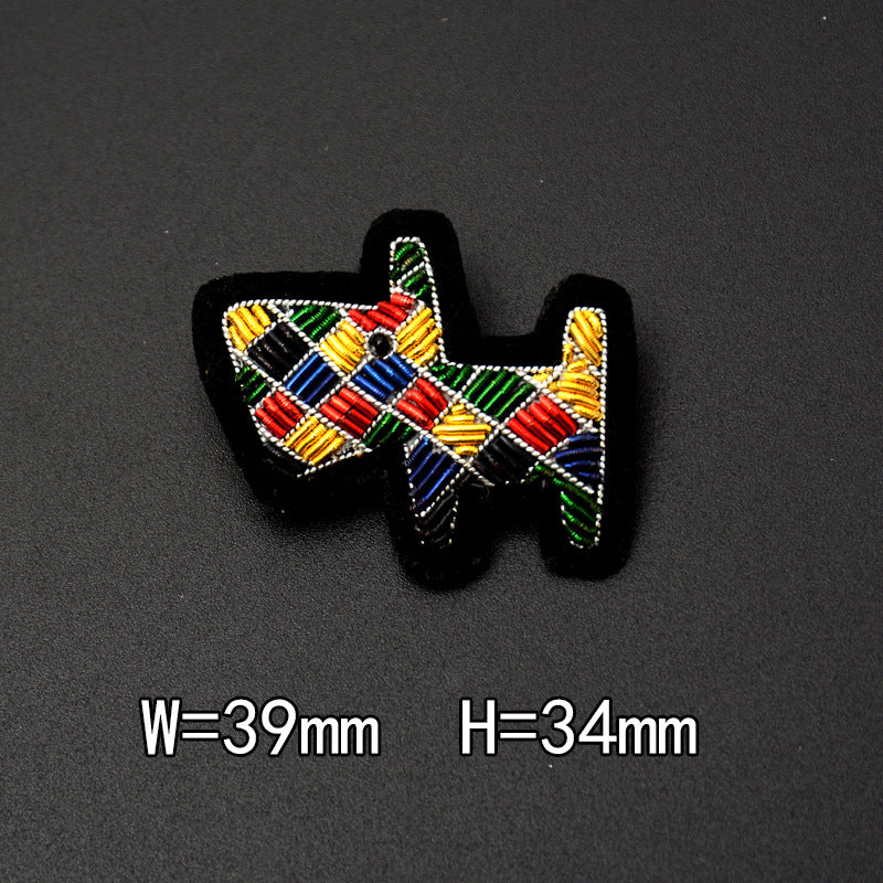 Wholesale DIY Hand Embroidered Indian Silk Cloth Patches Colorful Puppy Hat Clothes Accessories