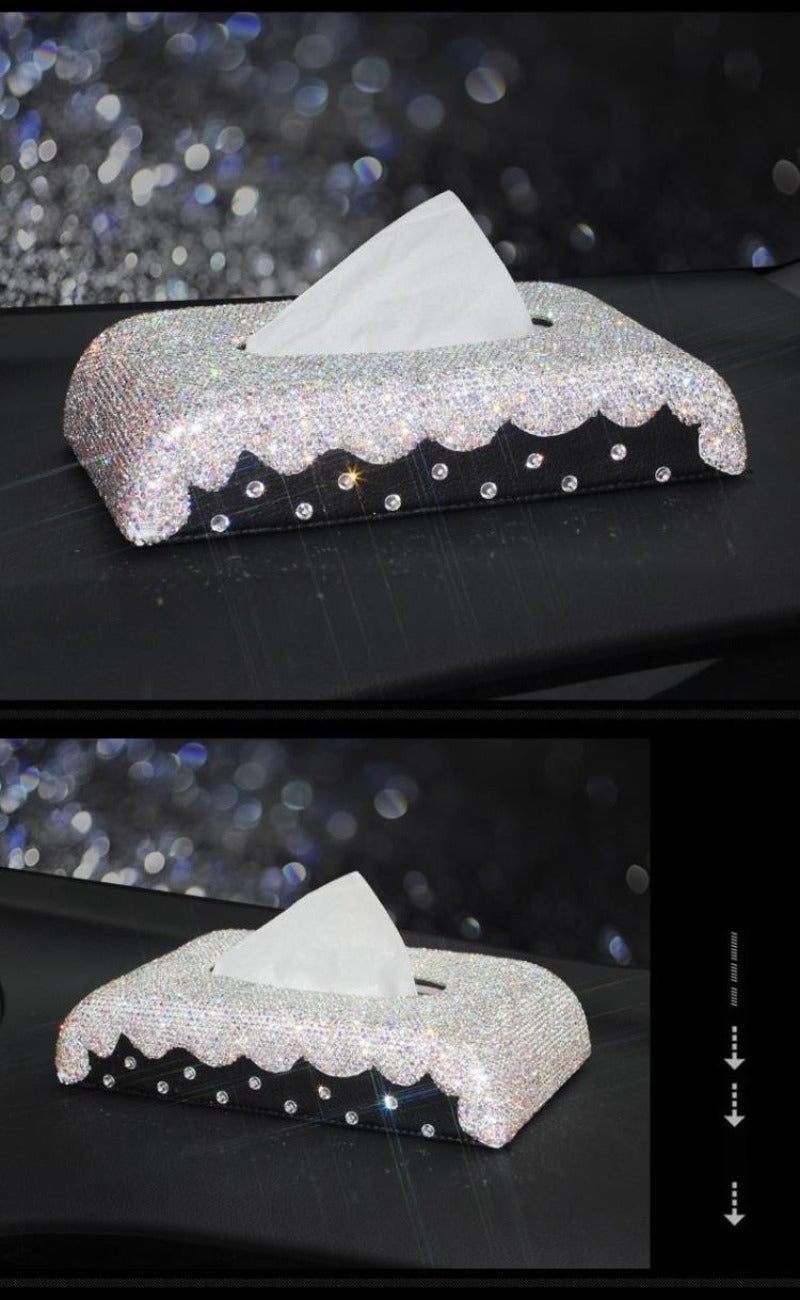 Wholesale Diamond-encrusted Starry Sky and Fully Diamond-encrusted Tissue Box for Cars