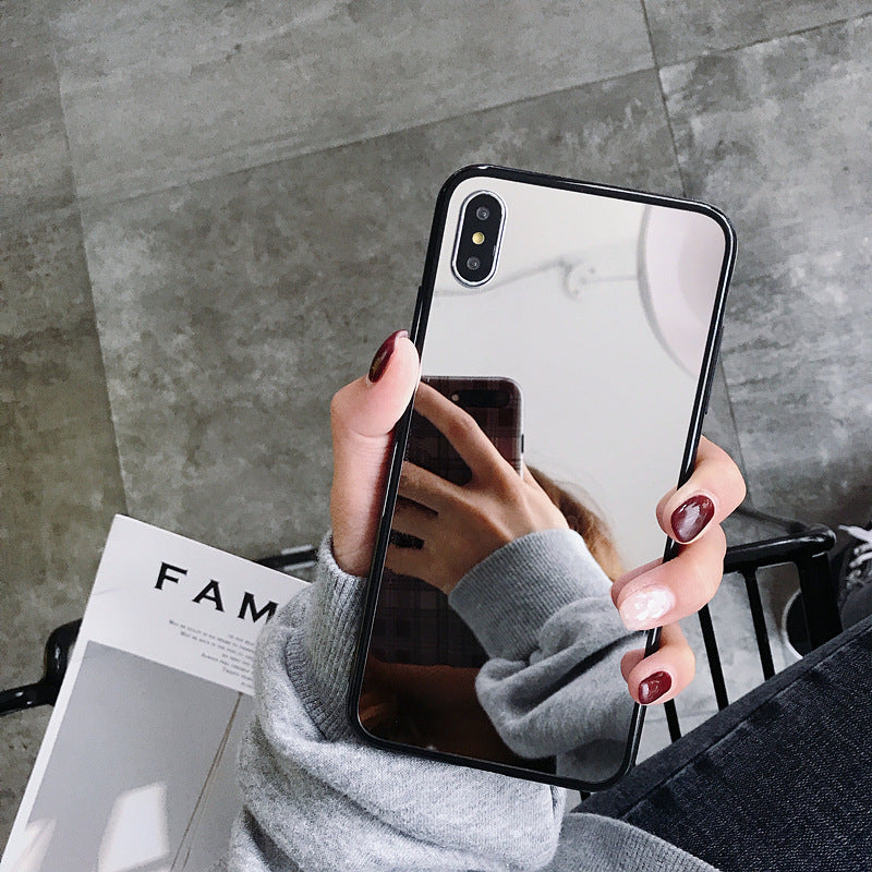 Wholesale Solid Color Imitation Glass Makeup Mirror Acrylic Phone Case