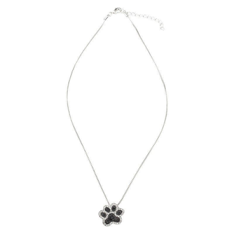Wholesale The Feet Are Full of Diamond Cute Dog Paw Pendants