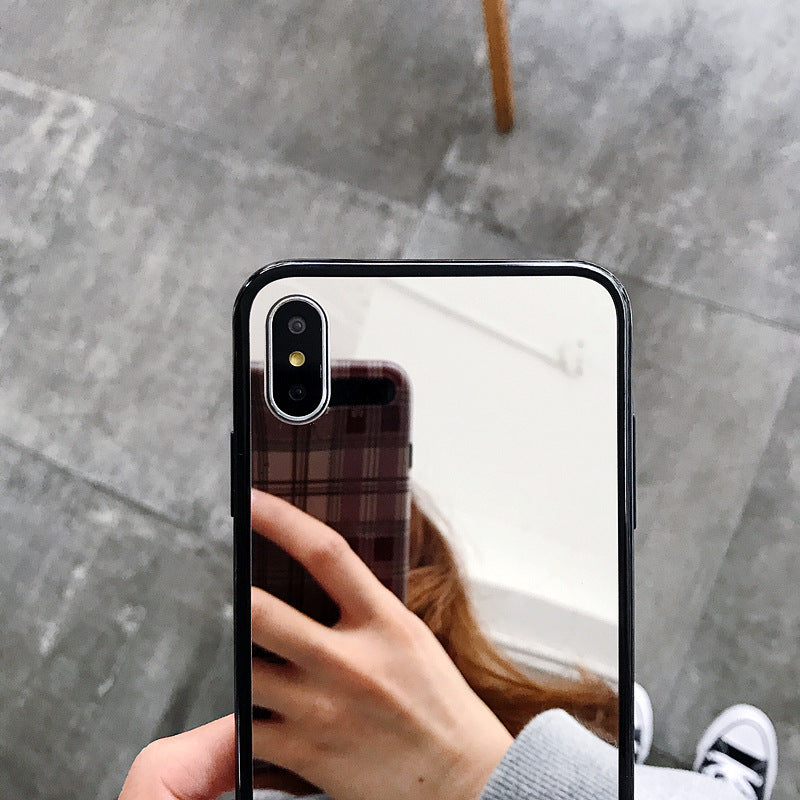 Wholesale Solid Color Imitation Glass Makeup Mirror Acrylic Phone Case