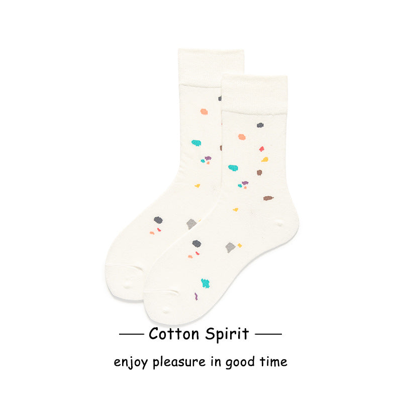 Wholesale Valentine's Day Autumn and Winter Cotton Socks College Style Striped Mid-calf Socks