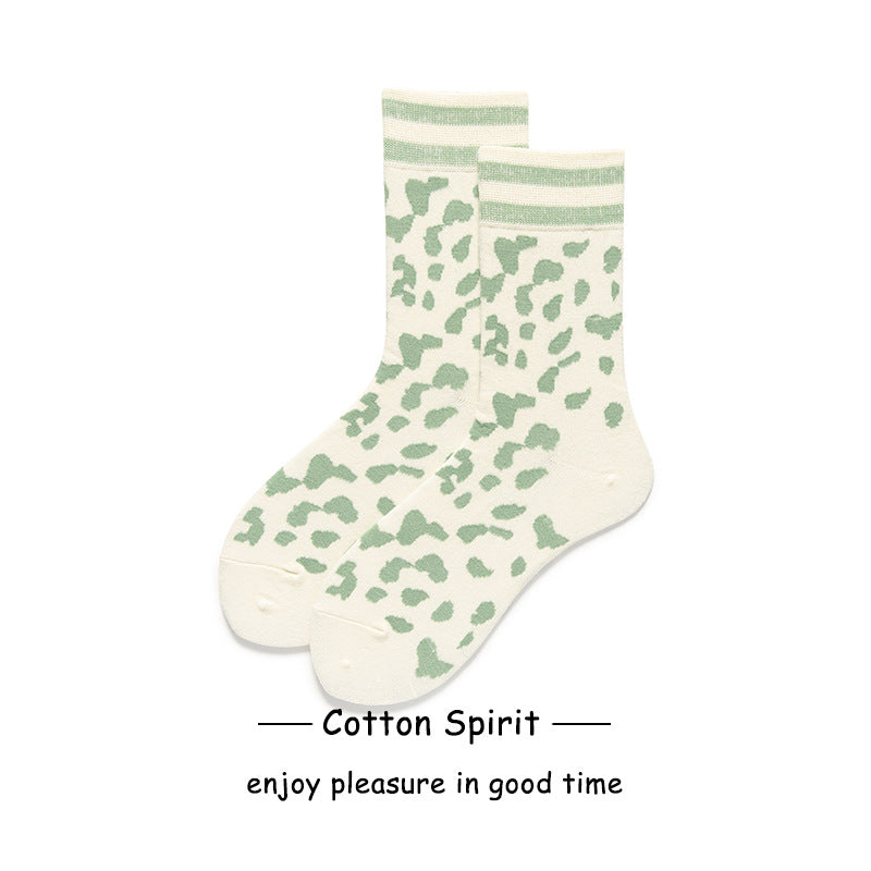 Wholesale Valentine's Day Autumn and Winter Cotton Socks College Style Striped Mid-calf Socks