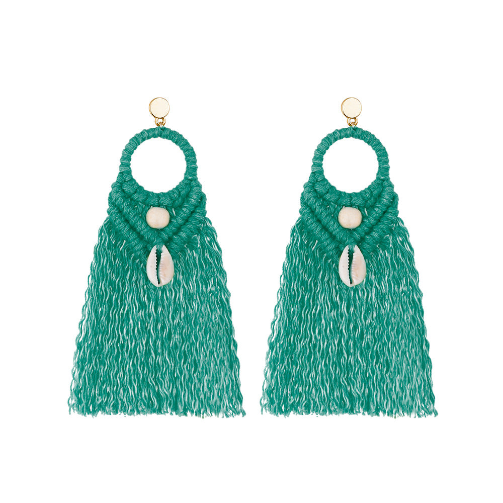 Wholesale Vintage Ethnic Style Shell Wooden Beads Earrings