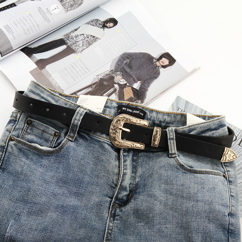 Whoelsale PU Carved Fine Belt