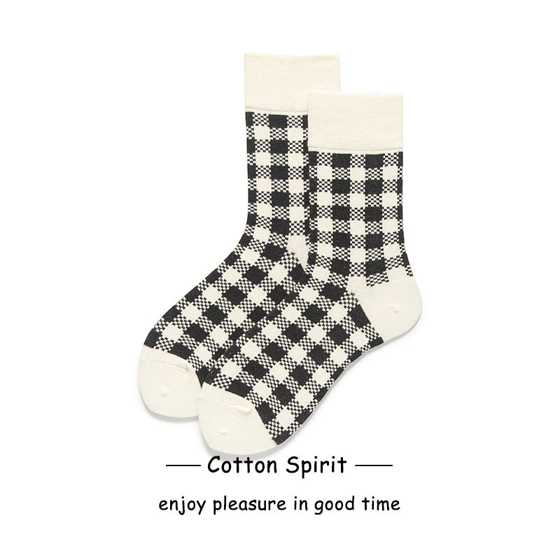 Wholesale Valentine's Day Autumn and Winter Cotton Socks College Style Striped Mid-calf Socks