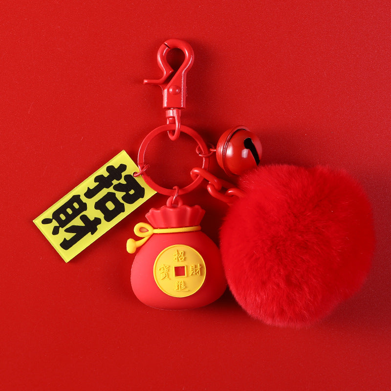 Wholesale Christmas Bell Cartoon Santa Claus Elk Silicone Keychain