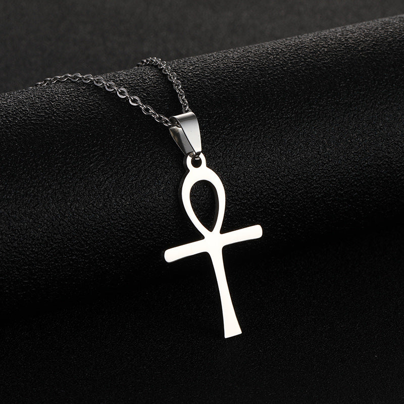 Wholesale Stainless Steel Cross Titanium Steel Necklace Sweater Chain