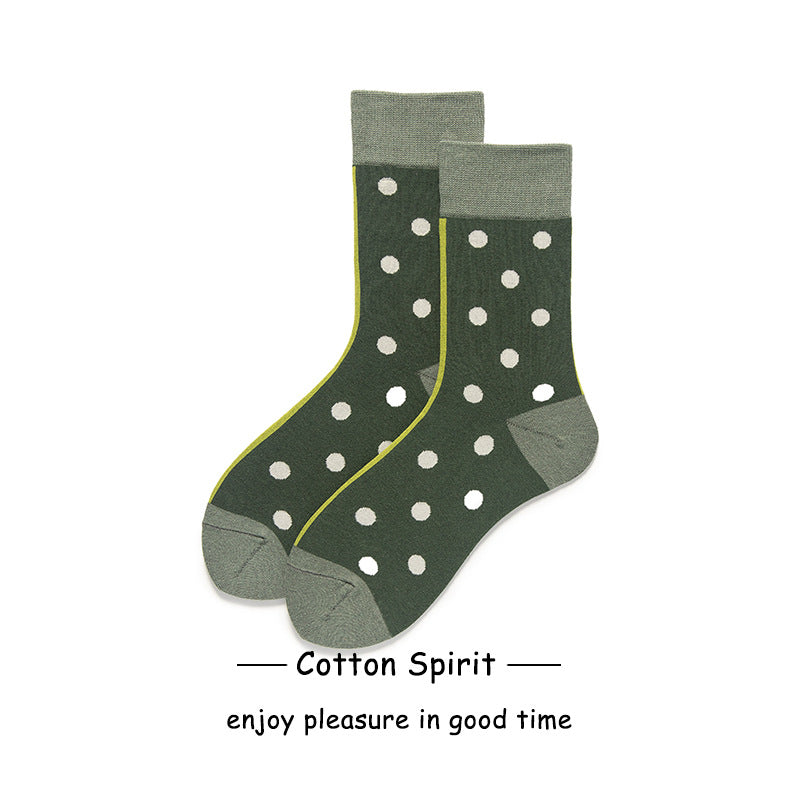 Wholesale Valentine's Day Autumn and Winter Cotton Socks College Style Striped Mid-calf Socks