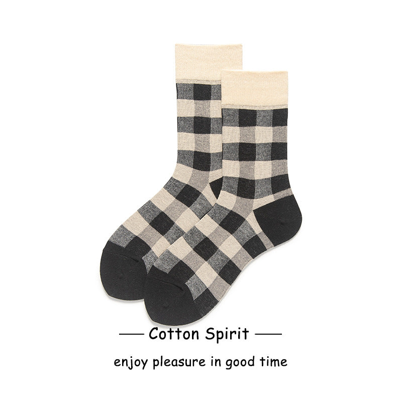 Wholesale Valentine's Day Autumn and Winter Cotton Socks College Style Striped Mid-calf Socks