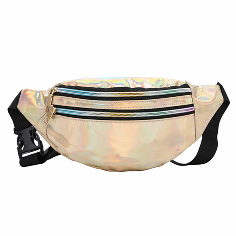 Wholesale Laser waist bag sports PU chest bag single shoulder sequin bag