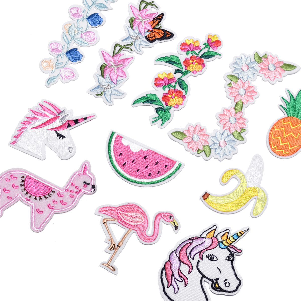 Wholesale Cartoon Embroidered Patches 11 Piece Self Adhesive Clothing DIY Craft Set Creative Sewing Accessory For Party Gift And Resale