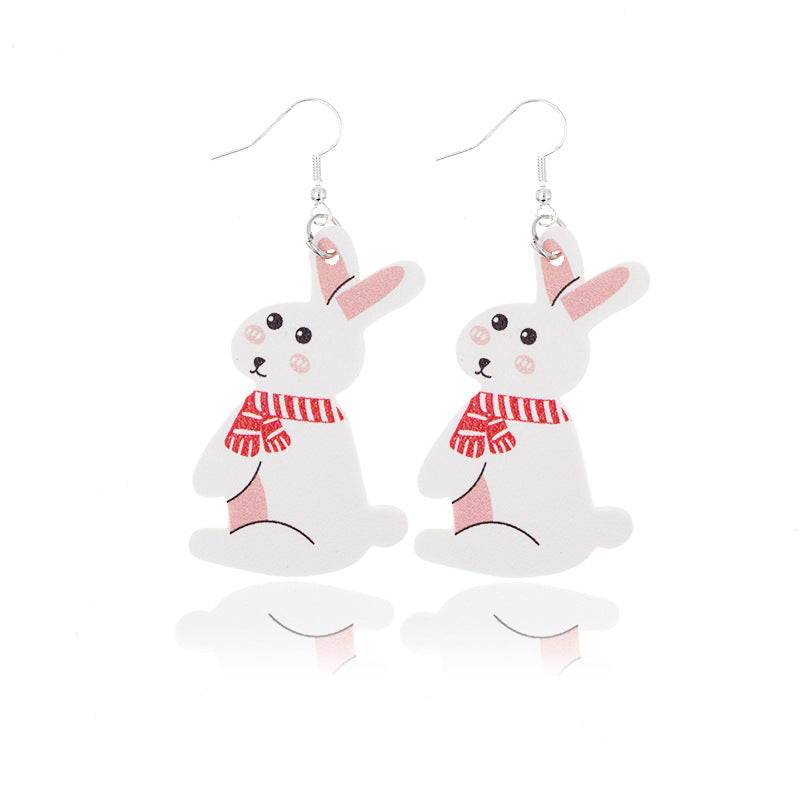 Wholesale Easter Egg Bunny Leather Earrings