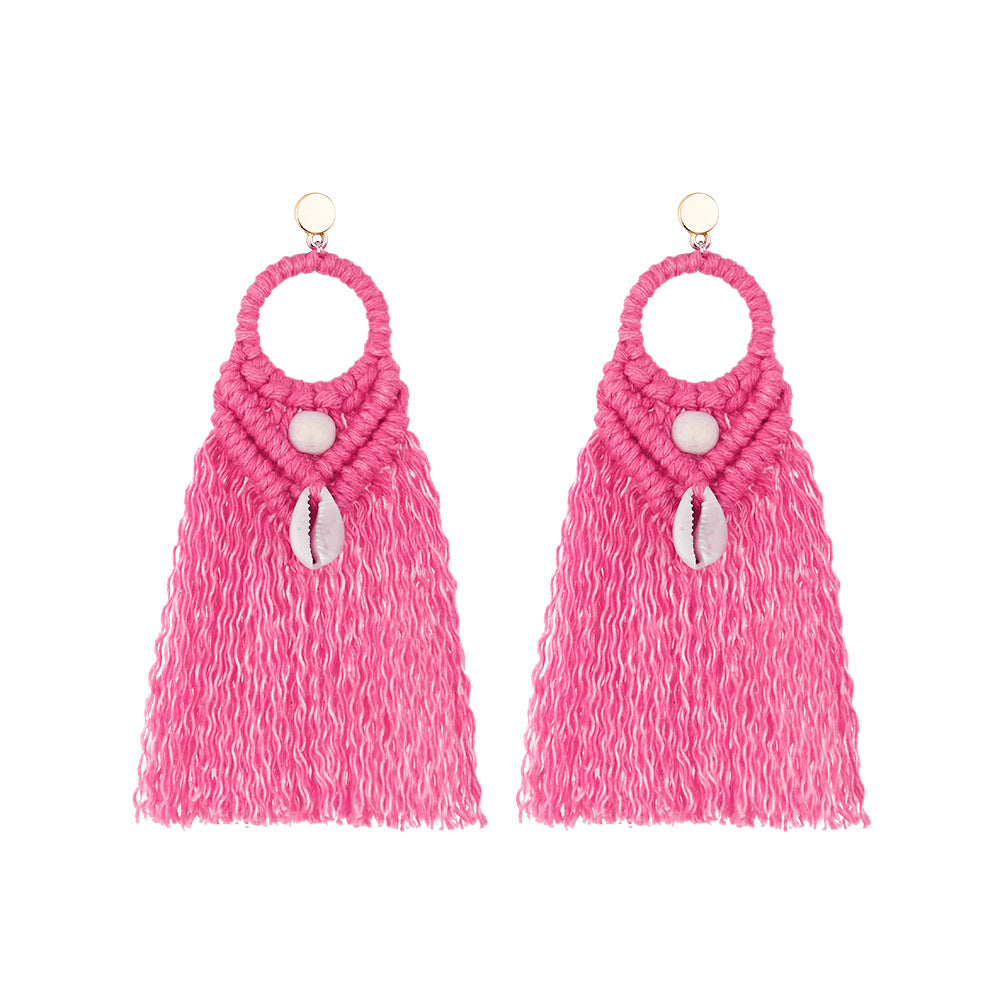 Wholesale Vintage Ethnic Style Shell Wooden Beads Earrings