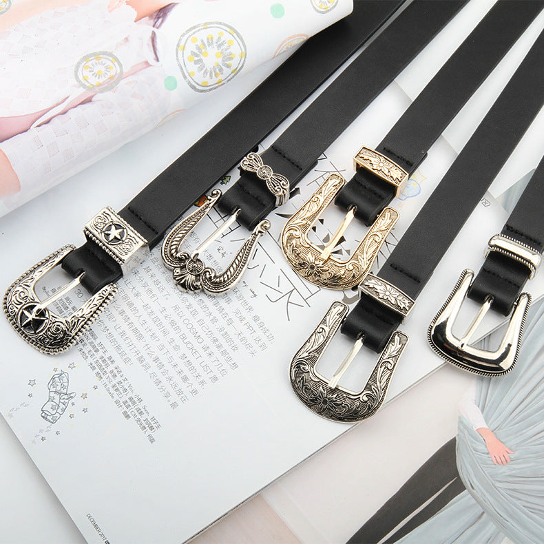 Whoelsale PU Carved Fine Belt