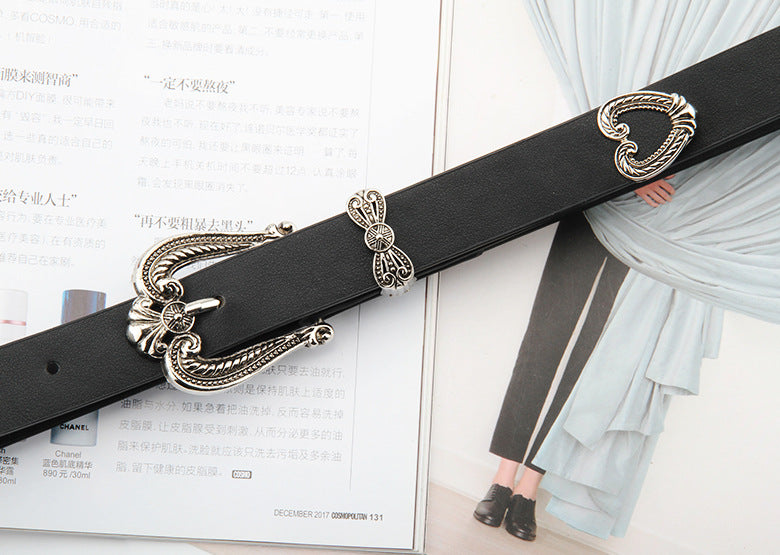 Whoelsale PU Carved Fine Belt