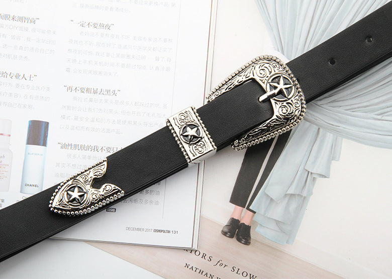 Whoelsale PU Carved Fine Belt