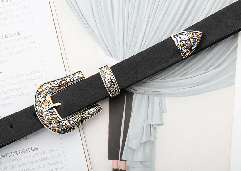 Whoelsale PU Carved Fine Belt