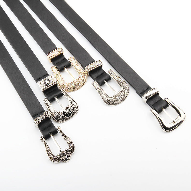 Whoelsale PU Carved Fine Belt