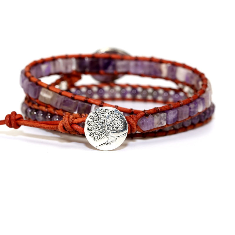 Wholesale Natural Amethyst Agate Beaded Bracelets