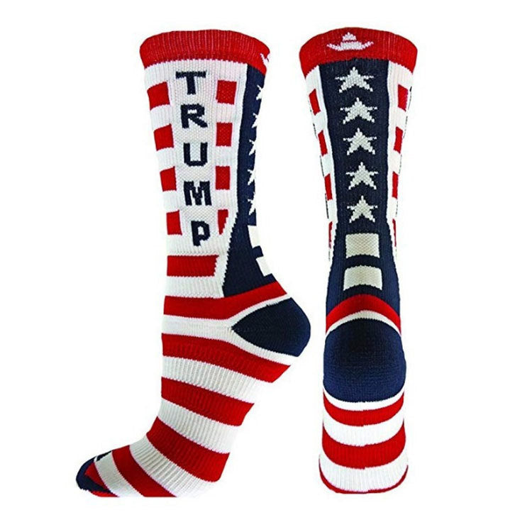 Wholesale United States Flag Casual Letter Striped Socks