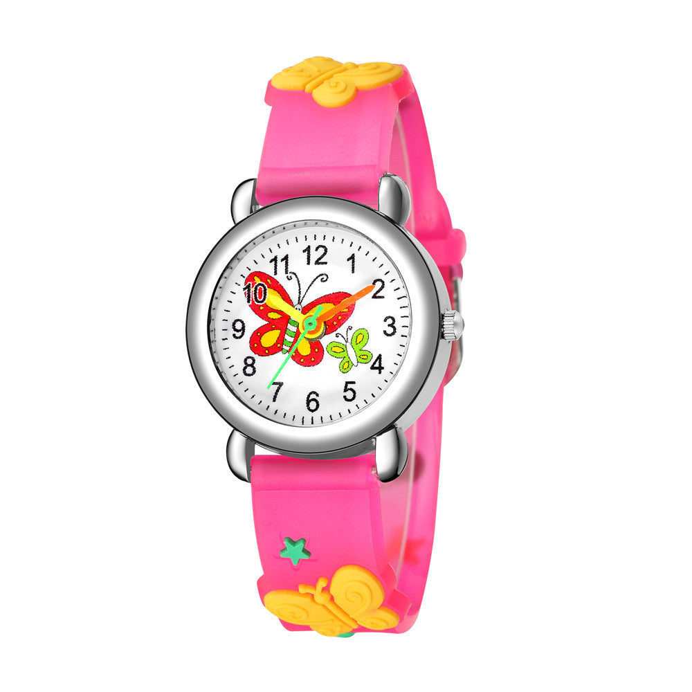 Wholesale Plastic Cute Butterfly Pattern Quartz Kids Watch