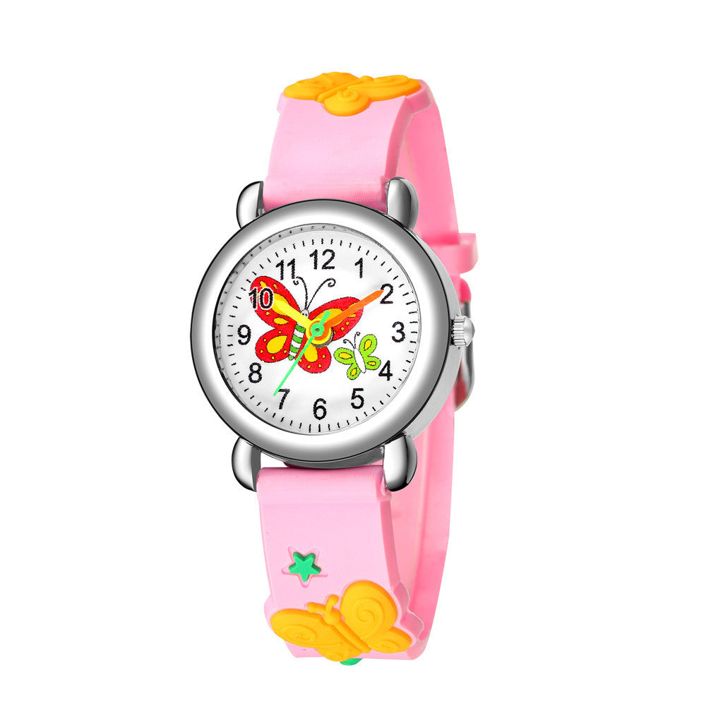 Wholesale Plastic Cute Butterfly Pattern Quartz Kids Watch