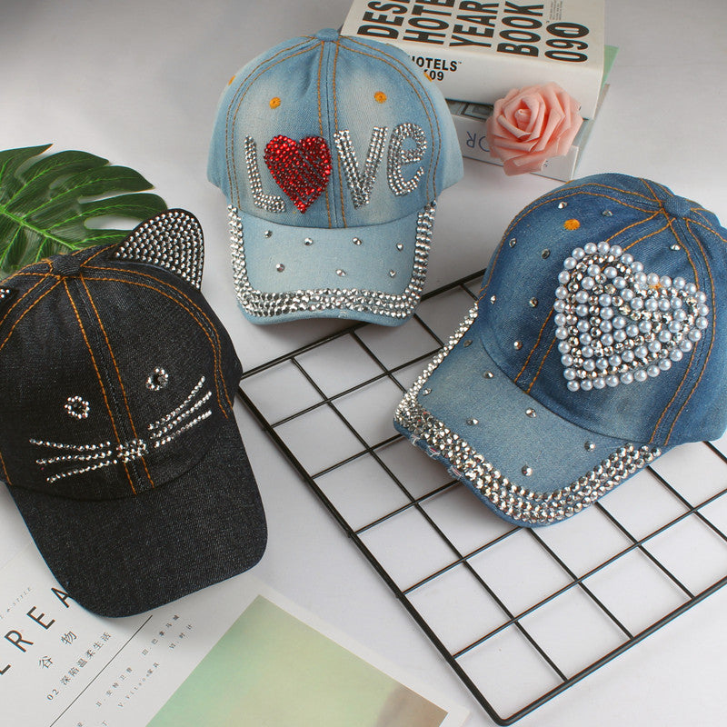 Wholesale Leisure Diamond Inlaid Cotton Baseball Caps