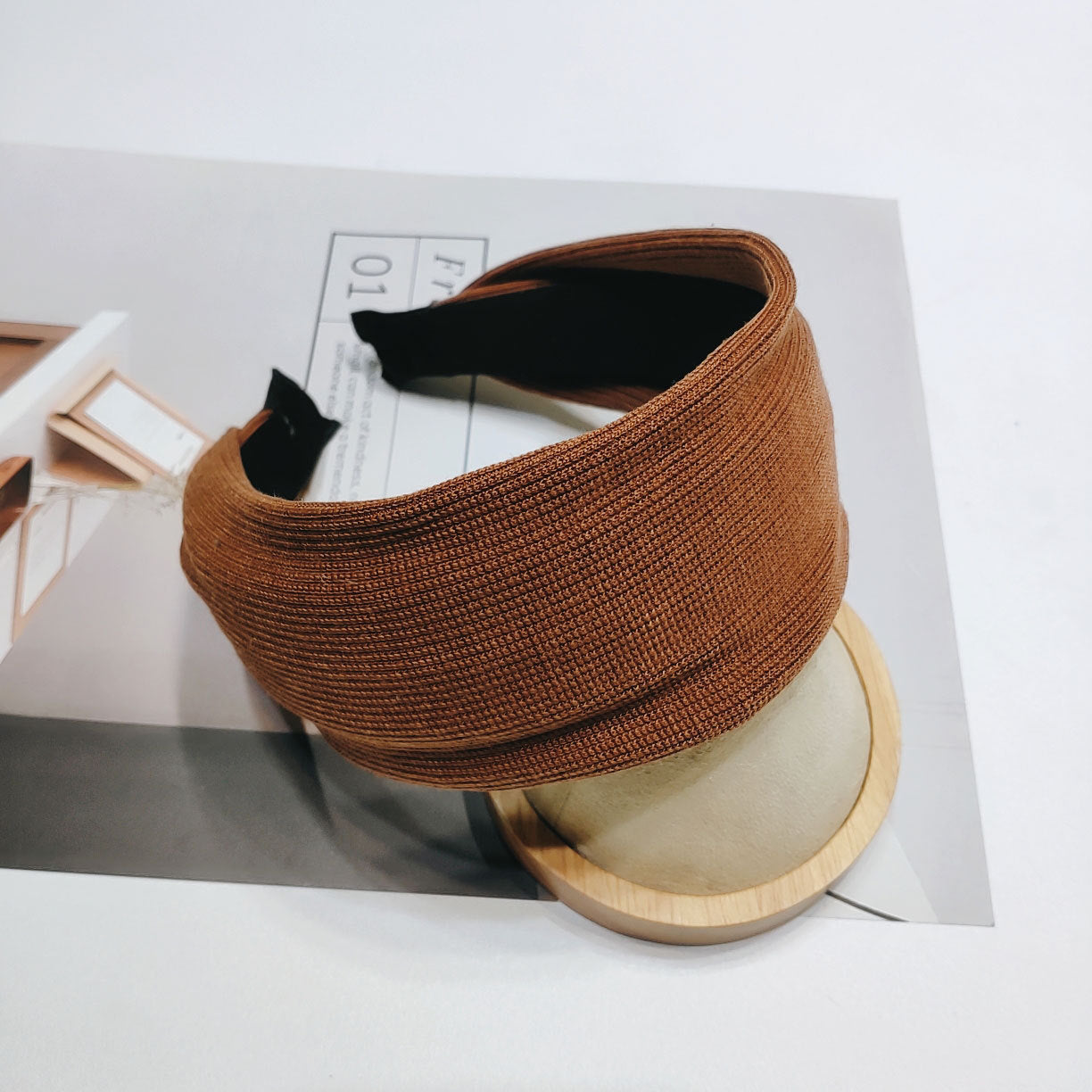 Wholesale Simple Retro Fabric Wide Edge Hair Bands