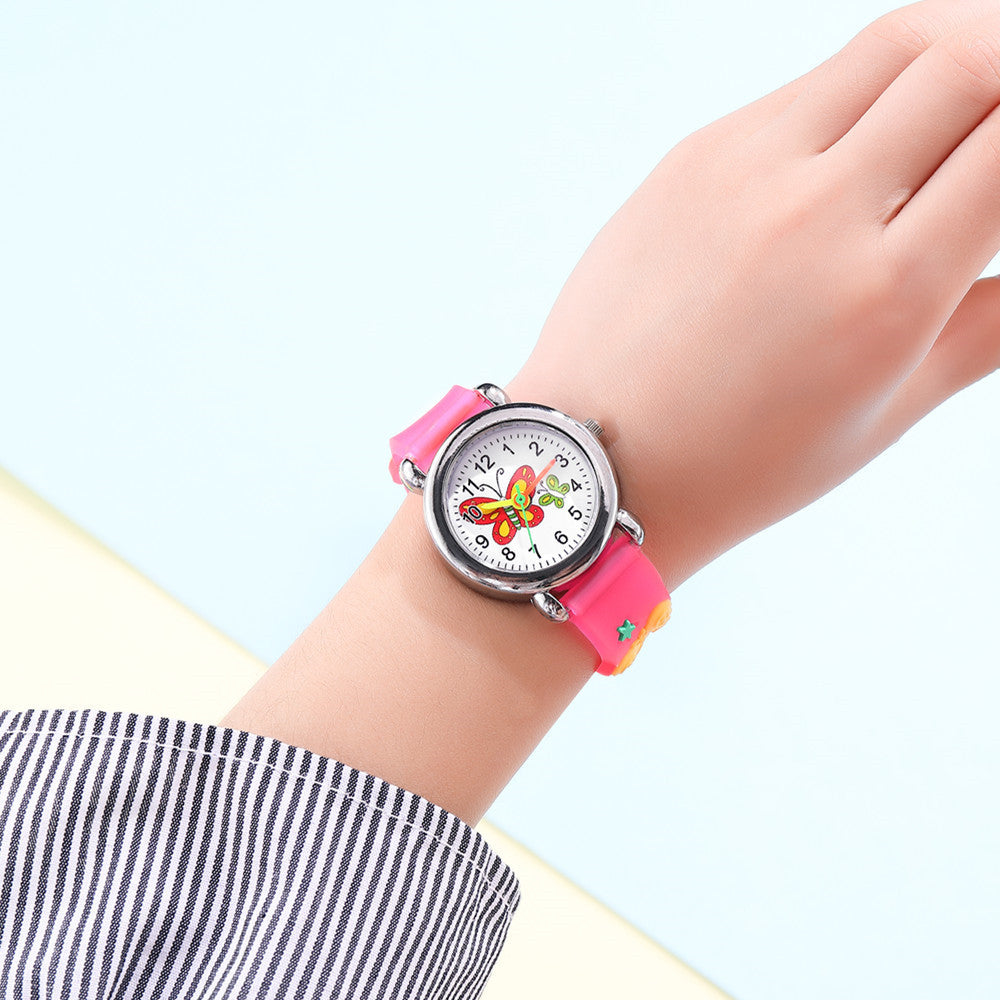 Wholesale Plastic Cute Butterfly Pattern Quartz Kids Watch