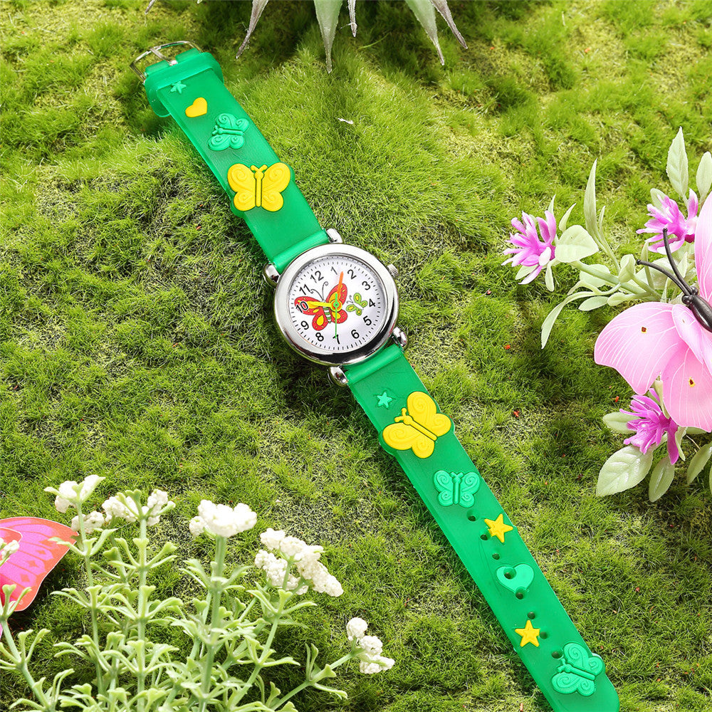 Wholesale Plastic Cute Butterfly Pattern Quartz Kids Watch