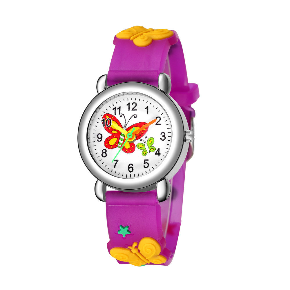Wholesale Plastic Cute Butterfly Pattern Quartz Kids Watch