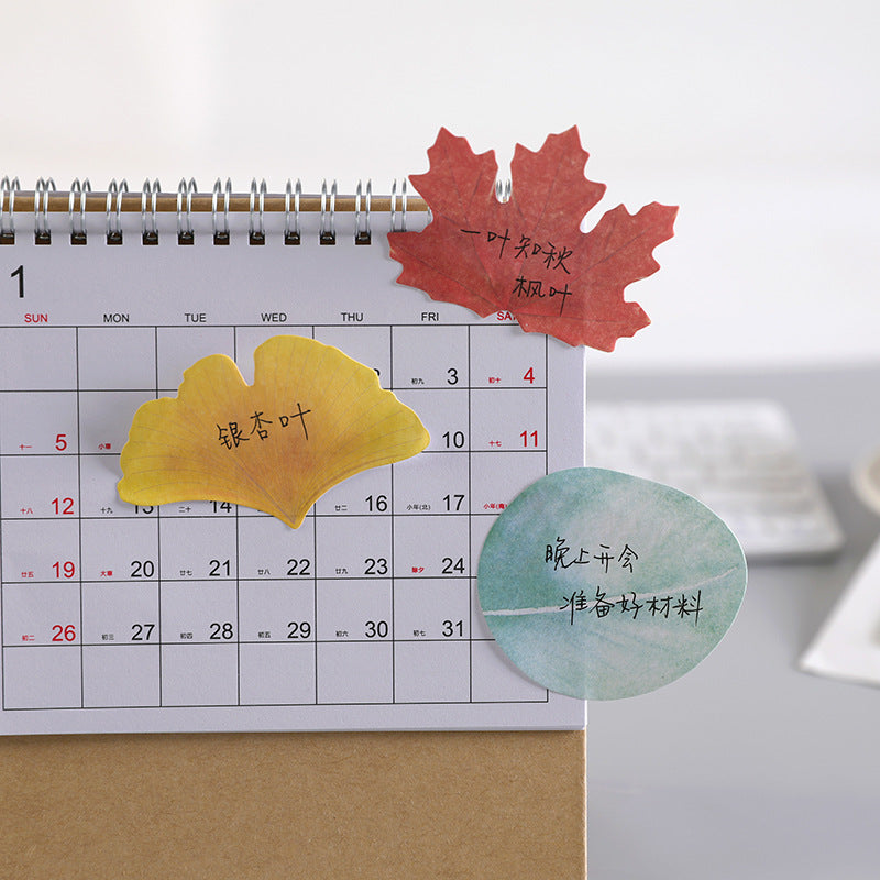 Wholesale Paper Creative Leaf Maple Leaf Ginkgo Sticky Notes
