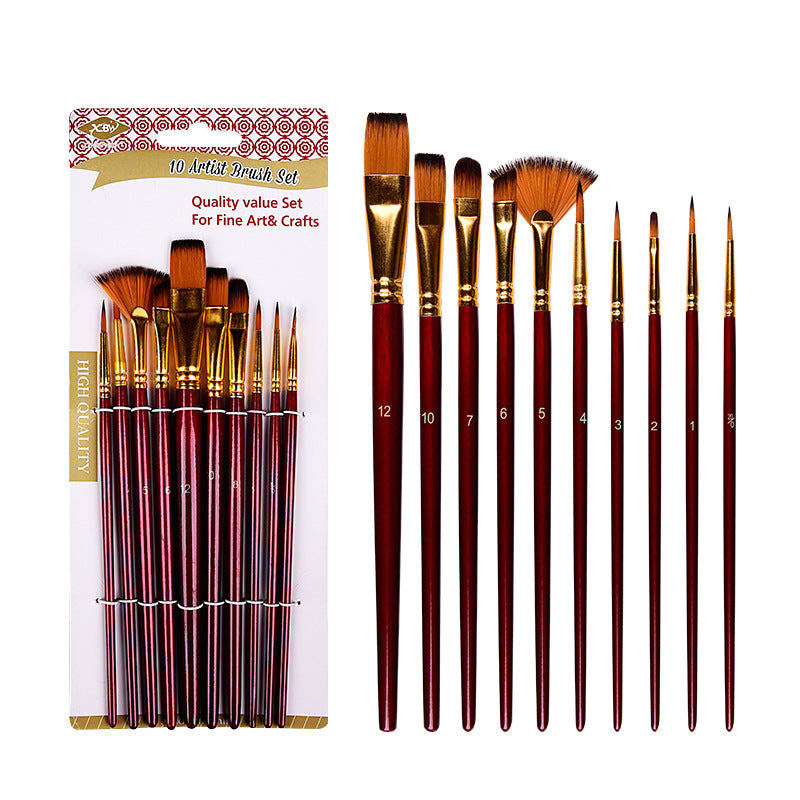 Wholesale of 10 Mixed Head Dual Color Nylon Brush Sets with Watercolor Markers and Line Markers