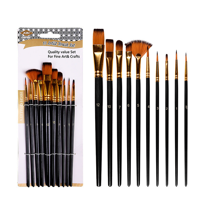 Wholesale of 10 Mixed Head Dual Color Nylon Brush Sets with Watercolor Markers and Line Markers