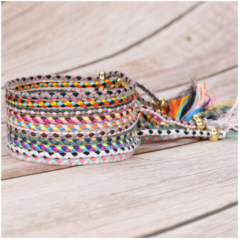 Pulsera de algodón colorido de borde de cobre de cobre al por mayor