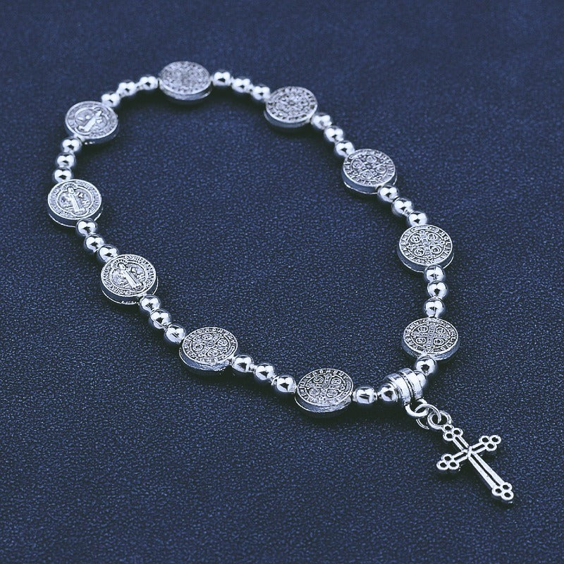 Wholesale Vintage Silver Elastic Baptism Bracelet