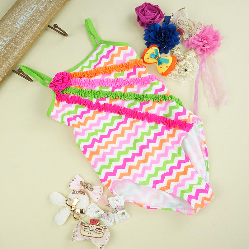 Wholesale Children's Swimsuit One-Piece Sunscreen Quick-drying Sling Triangle Swimwear