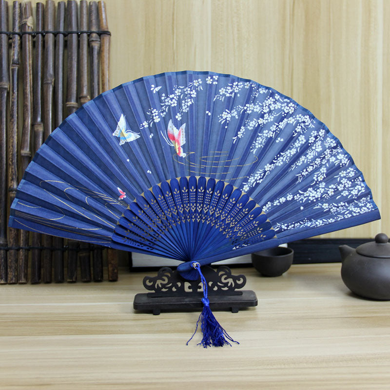 Wholesale Ancient Style Retro Cloth Folding Classical Folding Fan