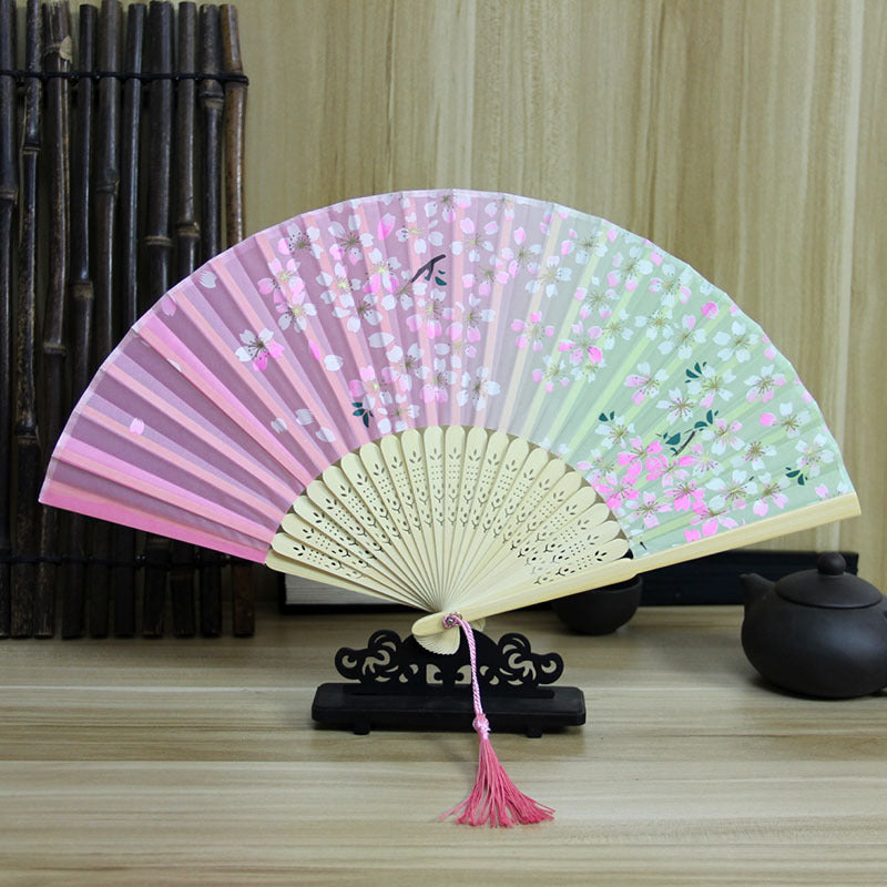 Wholesale Ancient Style Retro Cloth Folding Classical Folding Fan