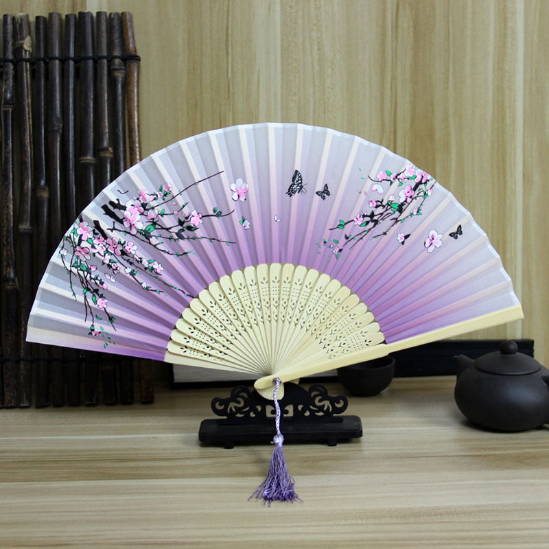 Wholesale Ancient Style Retro Cloth Folding Classical Folding Fan