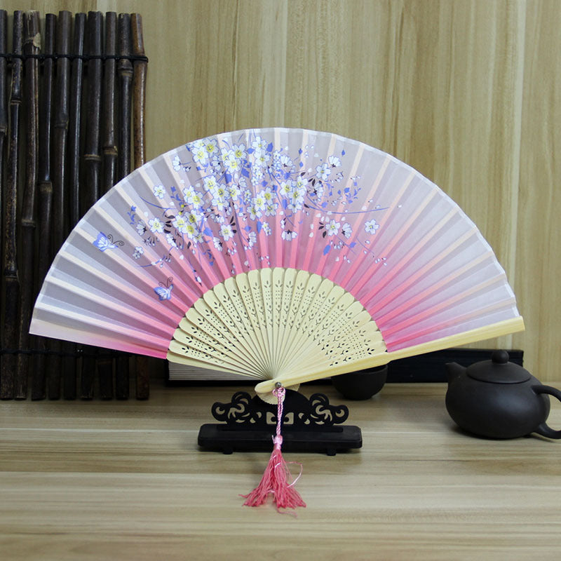 Wholesale Ancient Style Retro Cloth Folding Classical Folding Fan