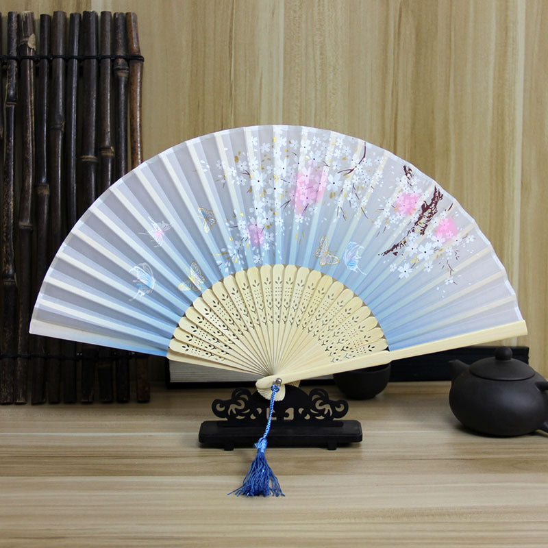 Wholesale Ancient Style Retro Cloth Folding Classical Folding Fan
